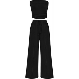 Womens Summer Outfits 2 Piece Sets Casual Ribbed Knit Crop