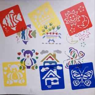 彩色儿童绘画模板pp镂空画板圣诞模版手抄报DIY创意创意绘画模板
