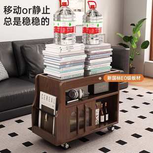 客厅家用茶台茶桌沙发边柜小推车储物柜 可移动边几小茶几2025新款