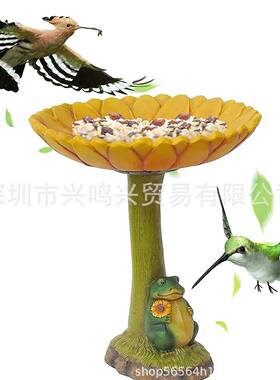 现货花园装饰树指工艺品狐狸刺猬兔子园艺蜂鸟喝水喂鸟器树脂摆件
