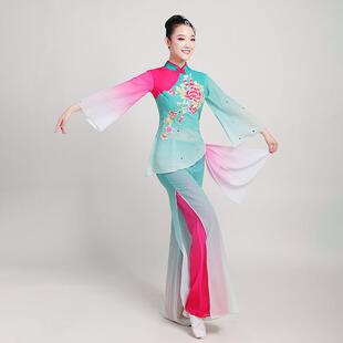 新款 广场舞伞舞表演服 古典舞民族风秧歌舞舞蹈演出服飘逸2021新款