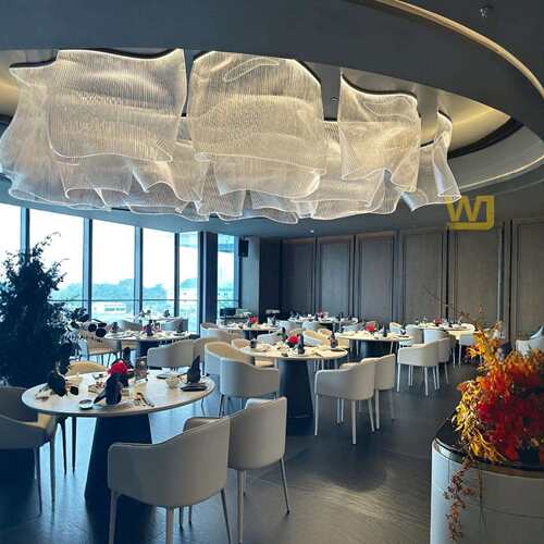 非标异型亚克力吊灯酒店大堂宴会厅展厅艺术工程灯饰售楼部波浪灯