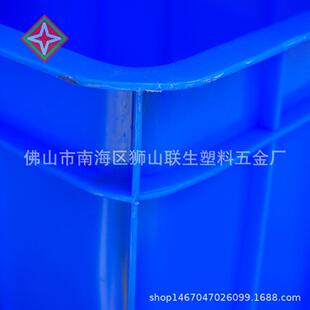 直销新款 塑料周转箱加厚五金零件收纳箱运输欧标EU灰蓝色塑胶箱