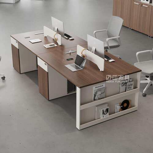 职员办公桌现代简约六4人位6卡座工位办公室家具四双员工桌椅组合