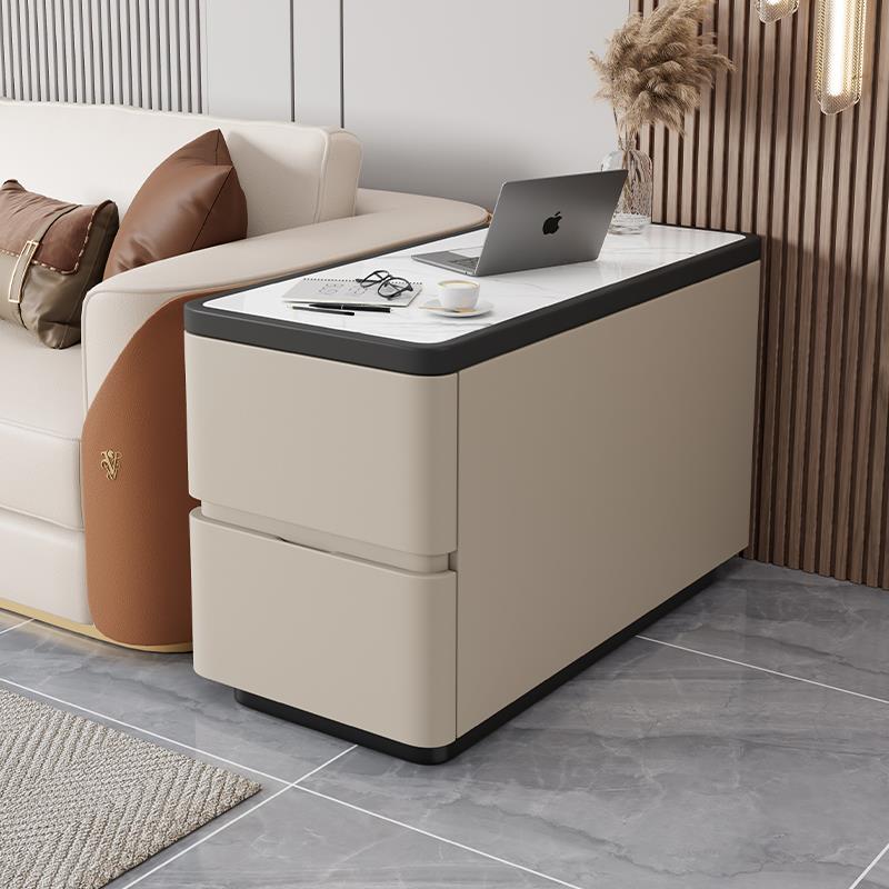 爱莱德沙发侧边柜边几新款2024可移动轻奢实木岩板小型简约现代客厅茶几