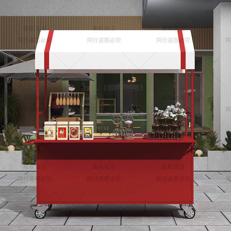 夜市户外摆摊花车小推车移动网红冰粉集市地摊小吃促销摊位展示架
