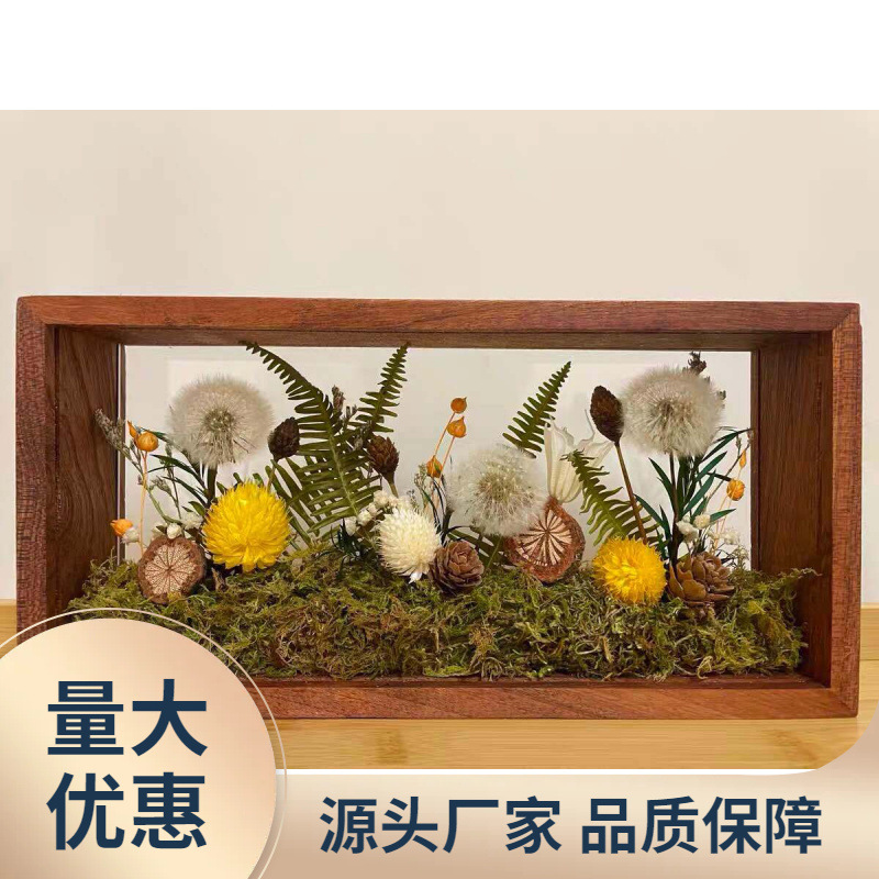 现货速发03KN悦即花艺立体实木中空相框双面玻璃干花花圣诞节DIY