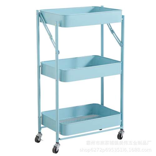 现货带滚轮折叠置物架免安装卧室厨房客厅卫生间收纳