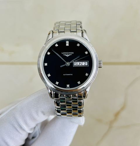 9.8新浪琴军旗手表男款双历自动机械钻石刻度男表L4.799.4.57.6