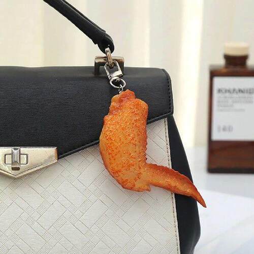 Simulation Grilled Wing Food Keychain PVC Food Play Door
