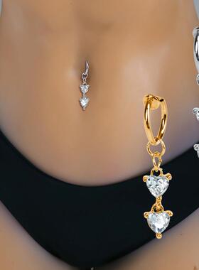 Heart Fake Belly Button Ring Fake Belly Piercing Butterfly