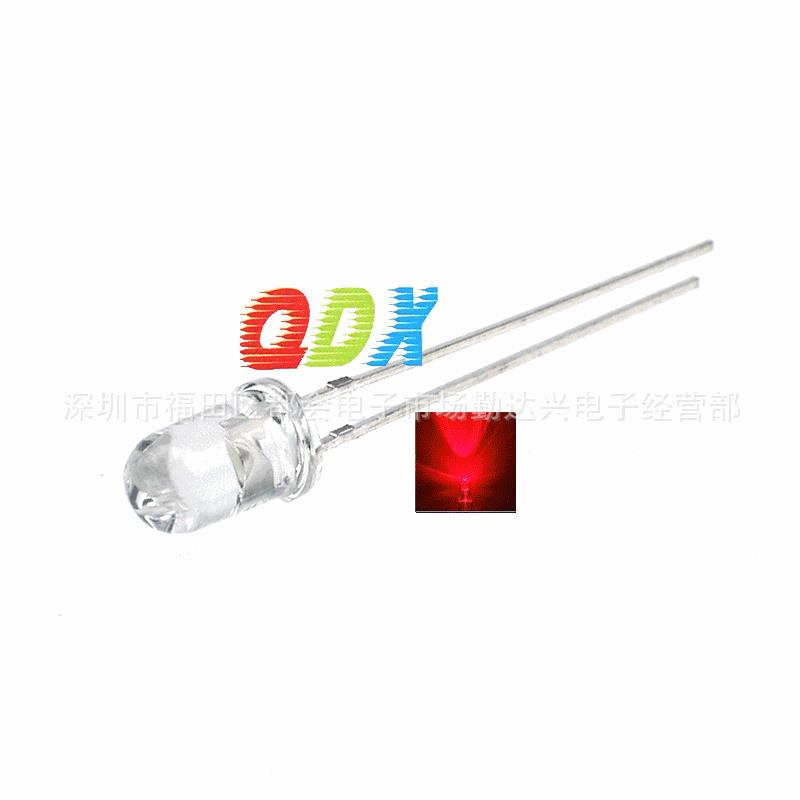 5mm白发粉红 粉红光圆头有边长脚 f5粉红 LED灯珠 直插发光二极管