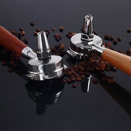 意式咖啡机商用萃茶手柄奶茶饮品改装配件半自动萃茶把手实木手柄