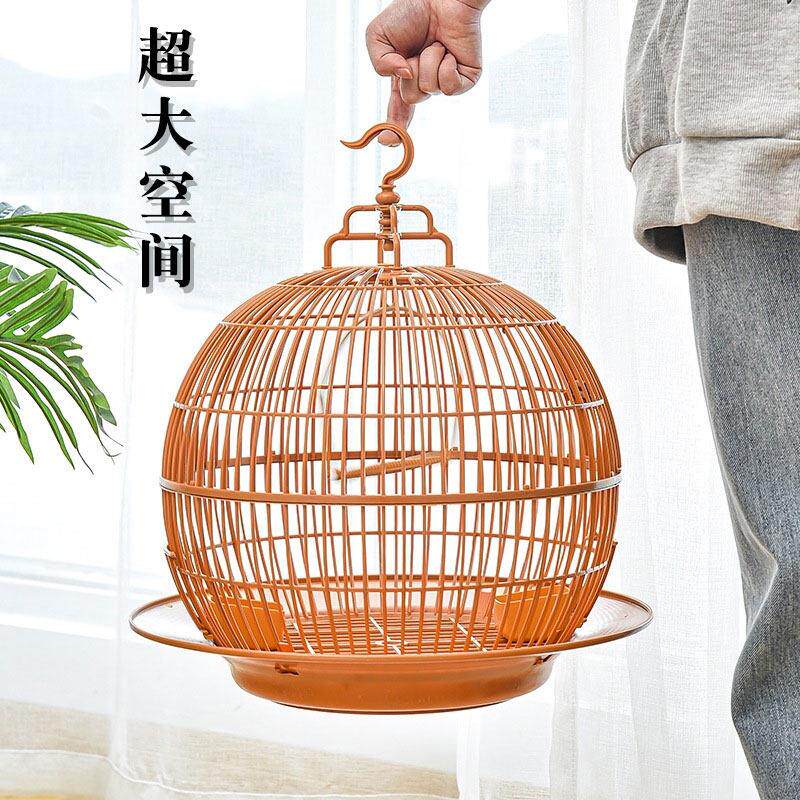 豪华精品鸟笼鹦鹉笼斑鸠八哥玄凤绣眼专用活鸟笼大号家用圆形笼子