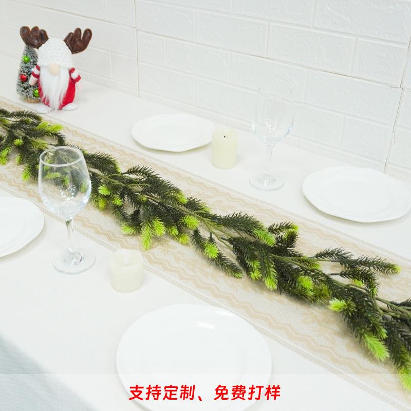 跨境电商亚马逊爆款源头厂家1.86m塑胶圣诞装饰仿真松柏松针藤条