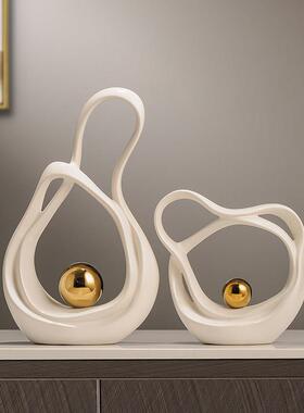 财源滚滚艺术摆件轻奢高档客厅酒柜电视柜玄关办公室装饰品高级感