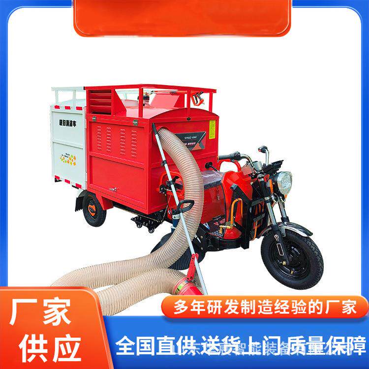 驾驶式收集车 三轮环卫物业吸叶机 电动干湿树叶吸扫车