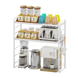 厨房电热水壶水杯置物架隔层收纳整理沥水杯架双层窄边款桌面家用