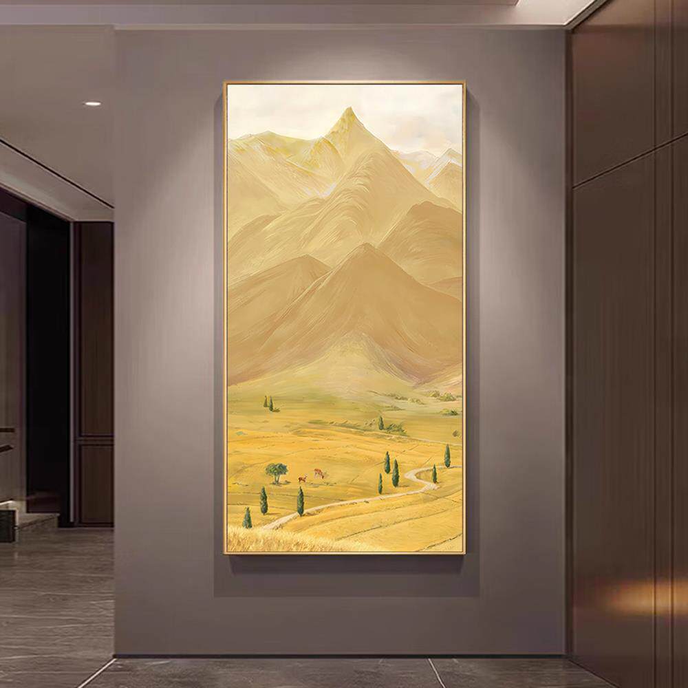 新中式玄关画 画入户正对门装饰画 画走廊尽头山水挂画 画寓意好