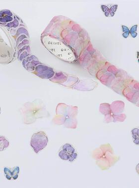 200Pcs/Roll Flower Petals Washi Tape Diary Paper Stickers Ro