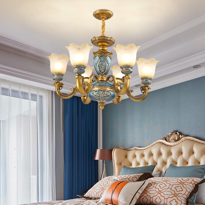 F5454欧树脂吊餐灯客厅奢房华大气家用厅书灯饰古典卧室复古l式ed