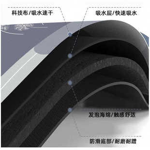 家用浴室地垫软硅藻泥进门垫子吸水防滑卫生间门口脚垫厕所门垫