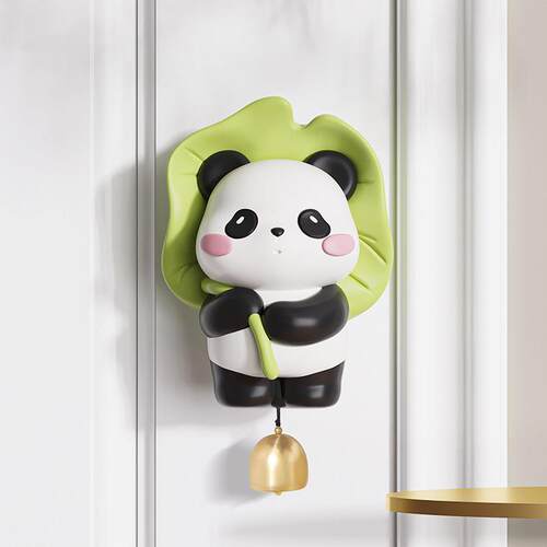 多巴胺门铜铃铛风铃响声大入户开门提醒创意装饰挂饰佛系熊猫可爱