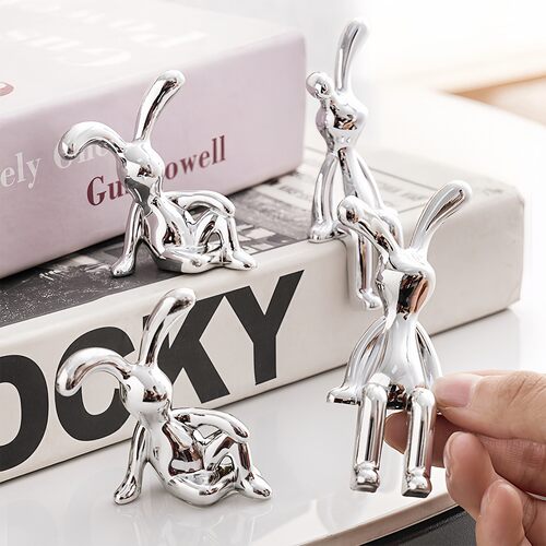 Nordic modern electroplated creative rabbit ornament, a luxu