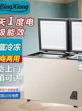 冰柜家用小型商用大容量冷柜冷藏冷冻两用宿舍卧式usb电冰柜