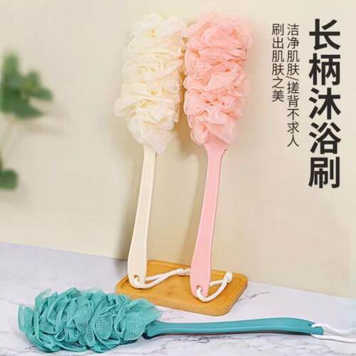 Korean-style long-handle bath flower, large size, suitable f