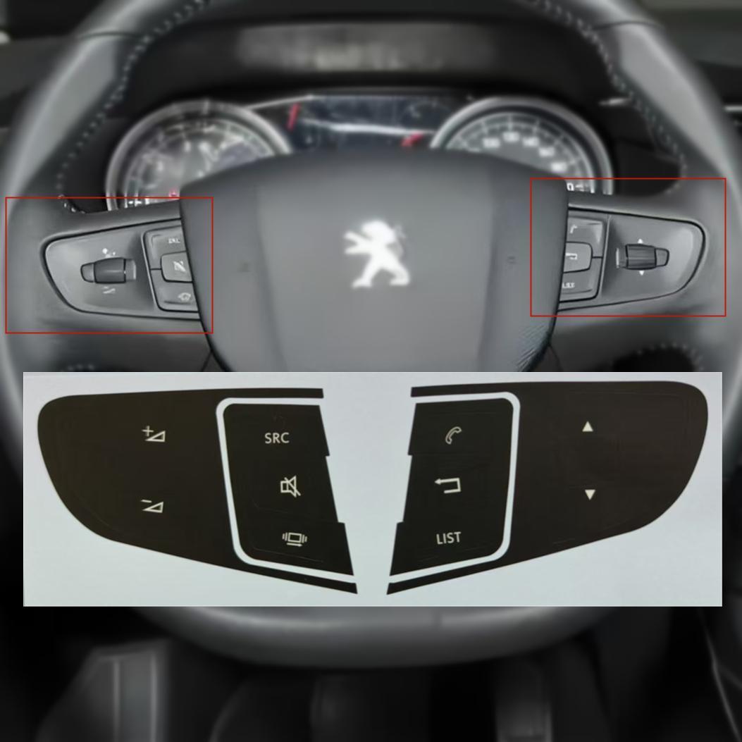 标致408高配508雪铁龙C3XR多功能方向盘C4L开关按键翻新修覆贴纸