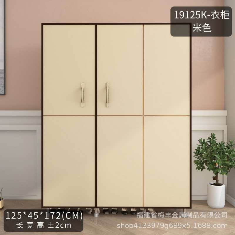 网红开门型布衣柜简易衣柜家用经济型收纳方便加固加粗19mm钢管