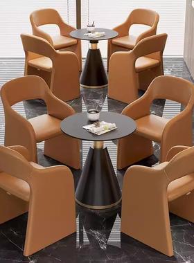 设椅计师餐79006椅现代轻高级桌接待洽谈一四椅接待桌奢椅酒店售