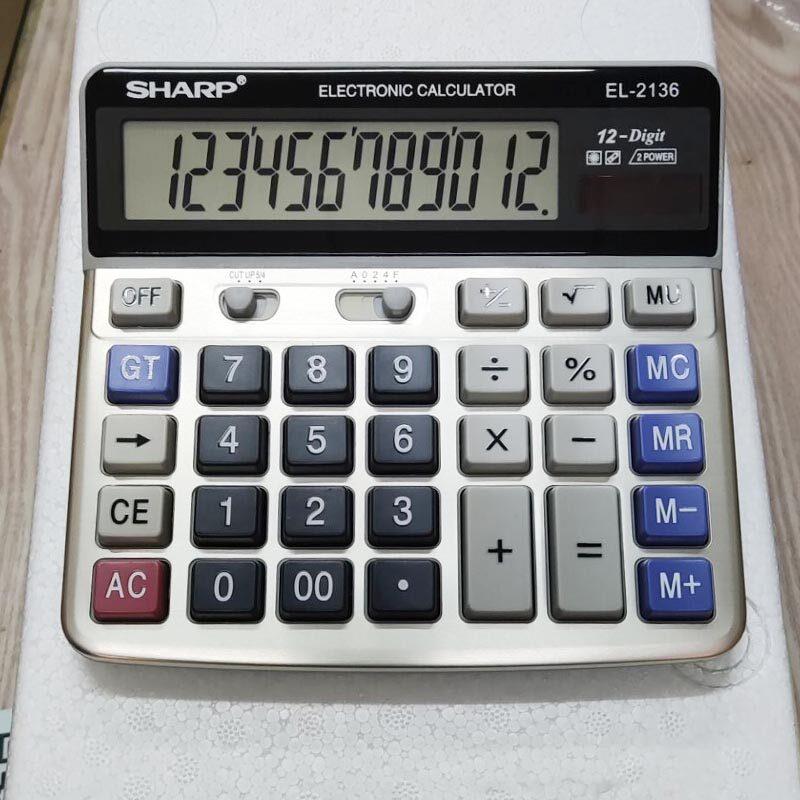 夏普计算器双电源EL-2136电脑按键银行专用办公财务会计计算机