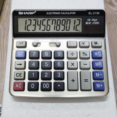 夏普计算器双电源EL-2136电脑按键银行专用办公财务会计计算机