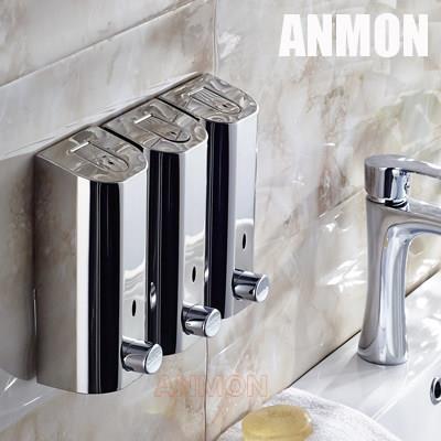 Anmon304不锈钢皂液器手动皂液盒洗手液机静音抑菌耐用厨房