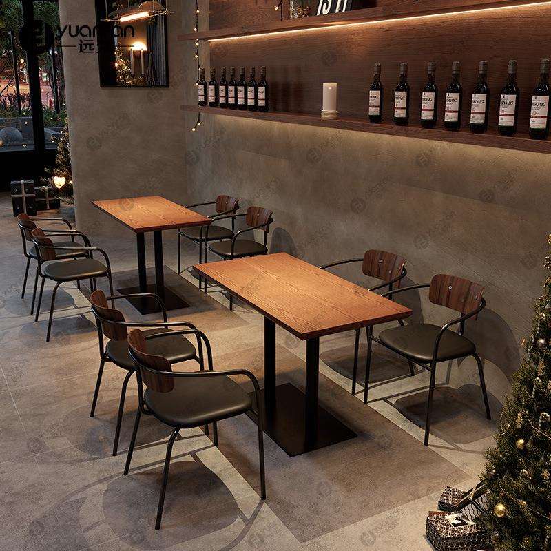 美式餐吧商用餐厅桌椅主题小酒馆餐饮卡座沙发复古清吧酒吧桌椅