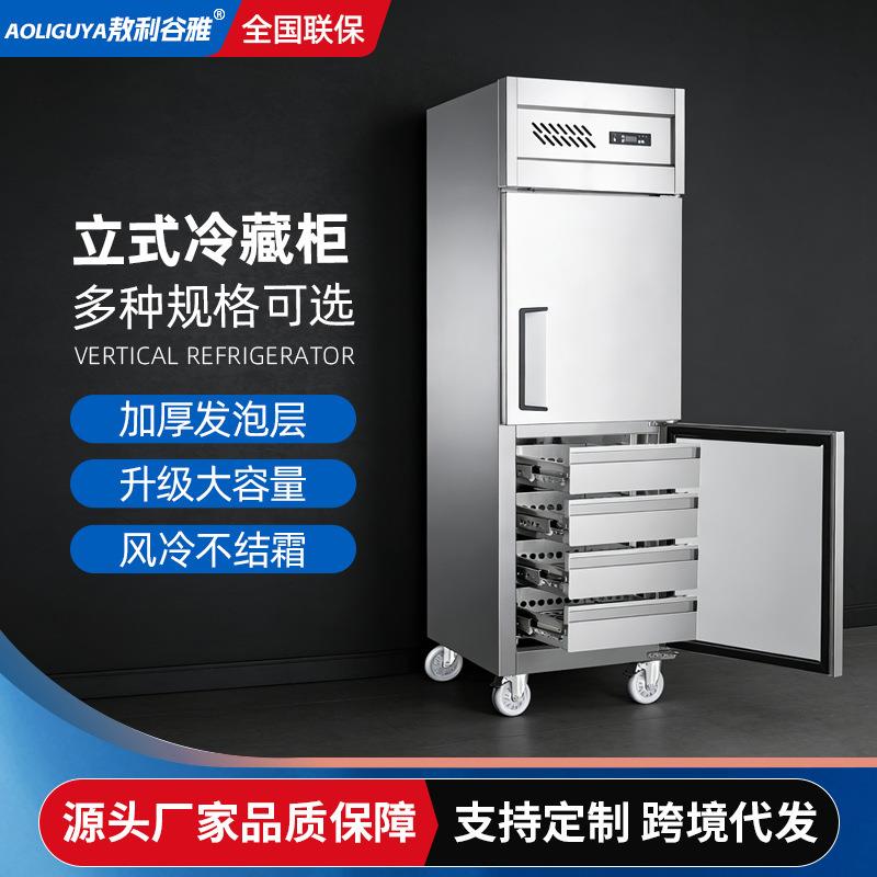 两门四内抽高身柜立式保鲜冷藏柜风冷无霜冷藏冷冻柜商用冰箱设备
