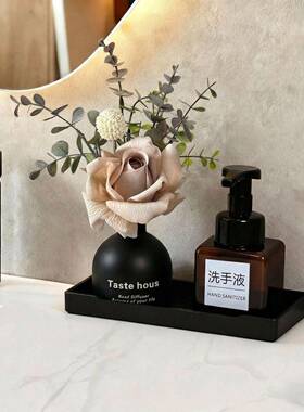 高档酒店浴室柜装饰花艺香薰洗手液瓶摆件样板房卫生间洗手台布置