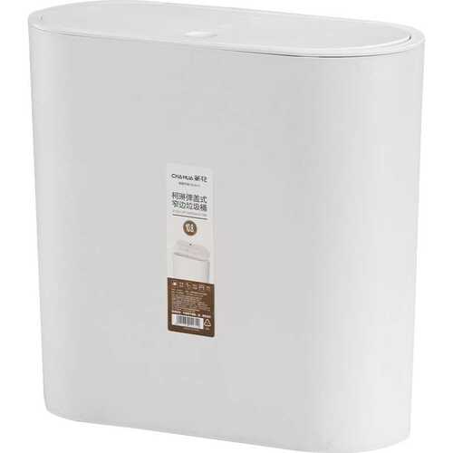 tuf4垃圾桶筒简厕所窄盖客厅夹缝卫生间边款家用茶花式纸篓按压带