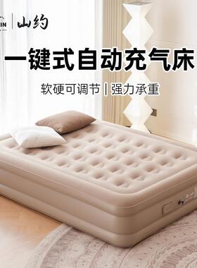 户外PVC气垫床懒人折叠充气床加厚植绒床垫便携家用露营充气床垫