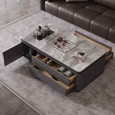 2办025款客厅家用茶几带烧水壶一储体物茶桌公室RLC简约岩板泡茶