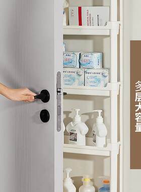 家用卧式门后超薄收纳柜浴室门后置物架家用厨房夹缝多层窄边架