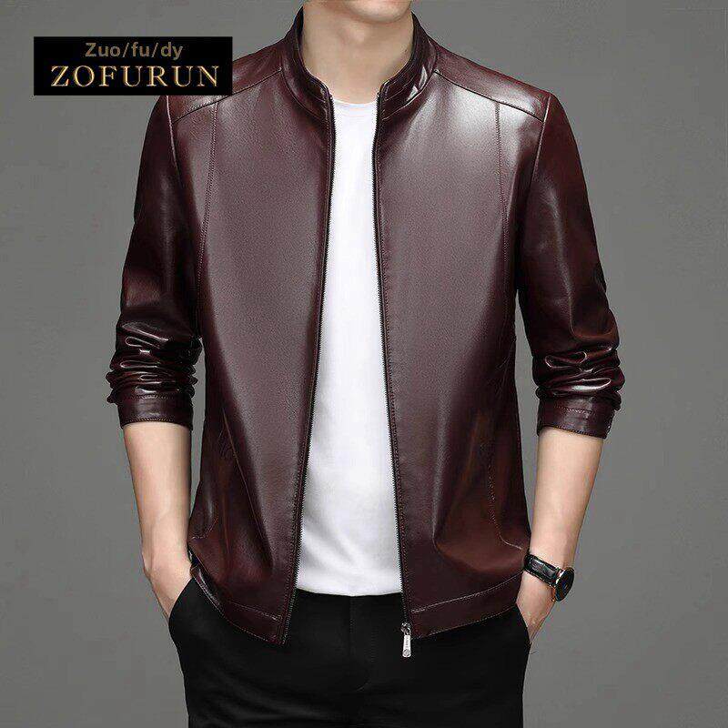 ZofuRun轻奢男士真皮皮衣西装服秋冬季新款立领商务休闲夹克外套