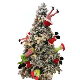 新款 饰品圣诞节装 饰场景布置电动精灵裤 创意圣诞树挂件摇摆抖动装