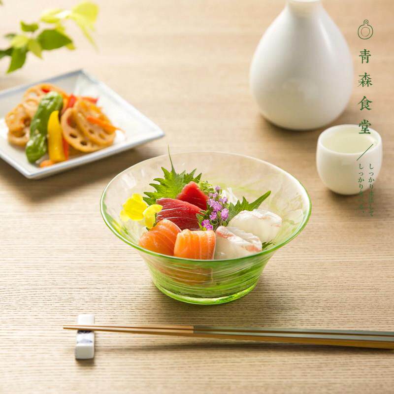 〈青森食堂〉日本Aderia津轻夏日木叶风玻璃牛奶刨冰酸奶沙拉碗钵