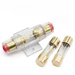 保险丝汽车音频保险丝管60A80A100A高品质阿古镀金玻璃保险丝10