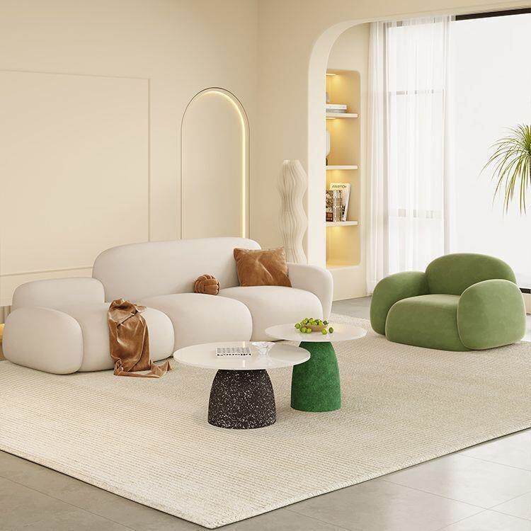 新款直销奶油风豆腐块布艺沙发设计师创意小户型客厅简约现代美容