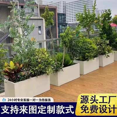 水泥花盆大型花箱长方形户外客厅商场简约欧式庭院绿植镁泥盆工厂