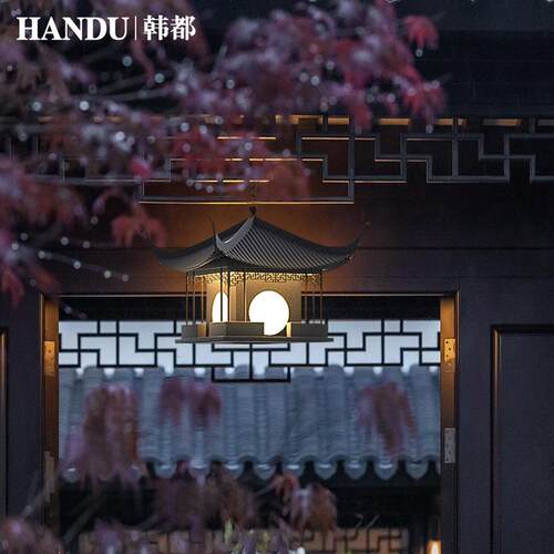 门口户外景观灯屋檐灯中式走廊景观灯花新吊灯别墅吊灯大门大门口